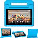 for Amazon Fire hd 10 Tablet case Kids 5th/7th/9th Generation 2015/2017/2019 Released, Shockproof Lightweight Protective Cover with Portable Handle Stand for Boys Girls, Blue
