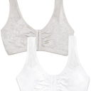 Fruit of the Loom Women's Comfort Front Close Sport Bra with Mesh Straps, Size 34