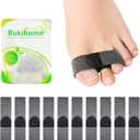 Bukihome Hammer Toe Straightener - Reusable Fabric Toe Wraps Protect and Straighten Hammertoes - Toe Corrector for Men and Women - Realign Bent, Curled, Crooked, Claw, Hammer Toes (Dark Gray, 10 Pack)