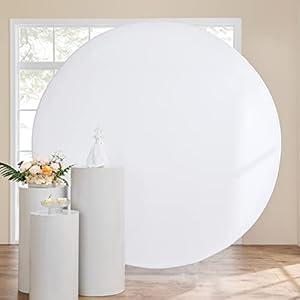 7.5ft White Round Backdrop Covers for Arch Circle Stand, Wrinkle Resistant Background Cover for Birthday Party Wedding Baby Shower Decoration 7.5ft White Round Backdrop Covers for Arch Circle Stand, Wrinkle Resistant Background Cover for Birthday Party Wedding Baby Shower Decoration
