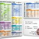3 x Air Fryer Magnetic Cheat Sheet Set (1 Set of 3 Pcs) - Cook Times Chart, Recipe Cards, Dry-Erase Fridge Whiteboard, Kitchen Accessories (White).
