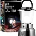 Enbrighten Brushed Nickel LED Camping Lantern, Battery Powered, 550 Lumens, 280 Hour Runtime, Carabiner Handle, Hiking Gear, Emergency Light, Blackout, Storm, Hurricane, 14210