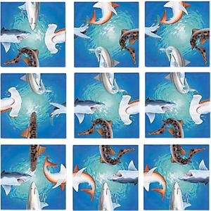 Scramble Squares- Sharks- 9 Piece Challenging Puzzle- Ultimate Brain Teaser and Mind Game for Children & Adults- Boosts Cognition and Problem Solving Skills