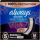 Always Discreet Boutique Adult Incontinence & Postpartum Pads For Women, Size 5, Heavy Long Abondant longues, 28 Count x 3 Packs (84 Count total)