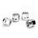 12mmx1.5 Zinc Aftermarket Wheel Lug Nuts, 20 Pcs M12x1.5 Open End Cone Seat Bulge Acorn One-Piece lugnuts 0.83(21mm) Long 3/4(19mm) Hex, Sliver
