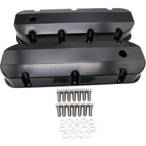 FABRICATED Black Aluminum Valve Covers with Billet Rail Fits for Big Block Chevy BBC 396 427 454 502