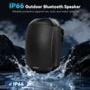 5.25 Inch Wall Mount Bluetooth 6.0 Outdoor Speaker,IP66 Waterproof Indoor/Outdoor Sound System,2-Way Woofer & Tweeter,600W Peak Wired Speakers for Pool,Patio,Garage,Home Theater(Pair,Black)