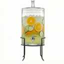 Style Setter Beverage Dispenser with Stand - 2.5 Gallon Large Countertop Glass Drink Dispenser w/Spigot & Lid - Party Drink Dispenser for Sweet Tea Lemonade Punch Water, Juice Dispensers for Parties
