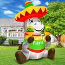 TURNMEON 6Ft Tall Cinco De Mayo Inflatable Decorations Outdoor Sitting Donkey with Taco Sombreros Fiesta Maracas LED Lights Blow Up Holiday Party Indoor Yard Garden Lawn May 5 Mexican Summer Decor