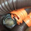 Camco RhinoFLEX 20-Ft RV Sewer Hose Kit - Features Clear Elbow Fitting w/Removable 4-in-1 Adapter - Connects to 3 Slip or 3/3.5/4 NPT Threaded Sewer Connection (39742)