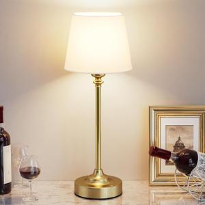 Cordless Table Lamp Rechargeable Gold - 1 Pack Brass 4000mAH Battery Operated Lamp for Decor, 3000K Stepless Dimming Touch Control Wireless Lamp for Bedroom, Dining Table, Counter, Living Room