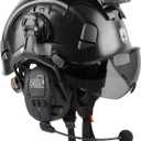 GREEN DEVIL Hard Hat Safety Helmet with Visor Bluetooth Ear Muffs and Headlamp 5 in 1 Full Protection Vented Work Hardhat ANSI Z89.1 Cascos De Construccion for Industrial Construction Forestry