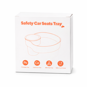 Kids Car Seat Cup Holder Snack Tray - Toddler Travel Essentials for Mess-Free Snacking on Road Trips, Travel Accessory Compatible with Safety Seats & Strollers Console,