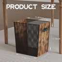 4 Gallon Wooden Trash Can - Rustic Decorative Waste Paper Basket - Garbage Bin for Bedroom, Bathroom, Kitchen, Office, Living Room (Pattern - Black)