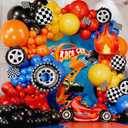 ALL-IN-1 Race Car Balloon Arch Kit with BONUS Flame & Race Car for Hot Wheels Birthday Decorations - Monster Truck Balloons for Hot Wheels Party Decorations - Hot Wheels Balloons, Monster Truck Party (Red, Blue, Yellow, Orange)