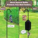 Metal Squirrel Baffle,Squirrel Baffle for Bird Feeders Without Removing Bird Feeder Poles or Shepherd's Hooks,16-Inch Black.