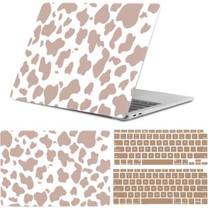 Compatible with MacBook Air 13 inch Case,2020 2019 2018 Release,(A2337 M1 A2179 A1932),with Touch ID and 2 Pack Keyboard Protectors,Laptop Plastic Hard ShellBrown Cow