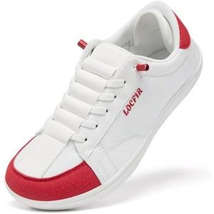 Womens Wide Barefoot Shoes Zero Drop Minimalist Canvas Slip-on Walking Sneakers, White, 10 Size