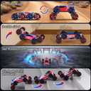 OSIMILY 8WD Remote Control Car,2.4GHz Gesture Sensing RC Stunt Car,Cool Spray Rotation RC Car with Lights and Music,All Terrain Toys for Kids Ages 7 Birthday Gifts for Boys Girls(Red)