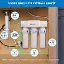 Aquasana Under Sink Water Filter | Certified 3-Stage Max Flow Filtration | Reduces up to 99.99% of PFAS, Lead, Chlorine, & More | Under Counter Drinking Water Filter | Matte Black Faucet | AQ-6300M-MB