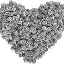 INSUNSIX Mini Foam Rose Heads 500PCS Artificial Flower Silver Foam Fake Flower Bulk for DIY Crafts Wedding Bouquets Baby Shower Centerpieces Floral Arrangements Party Tables Home Decorations(Silver)