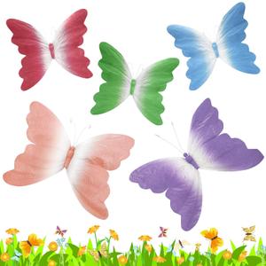 5 Pack Large 3D Paper Butterfly Decorations 15.7" and 11.8" Hanging Butterflies for Weddings, Baby Showers Themed Parties