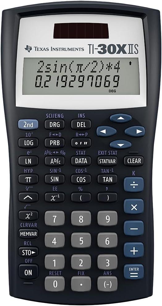 Texas Instruments TI-30XIIS Scientific Calculator, Black with Blue Accents (1 Pack, Black)