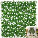 Large Size 88 Ft 3D Artificial Flower Wall Panels, Quick Assembly Storage White Floral Greenery Fake Backdrop Fence Screen for Wedding Baby Show Birthday Party Indoor Outdoor Garden Home Decor