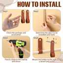 CroBlissful 6 Pcs Leather Curtain Rod Holders PU Leather Curtain Rod Bracket Mounted Loop Straps with Screws and Plastic Wall Plugs, Boho Pole Hanger Hook for Towel Oar Home Wall Display Decor (Brown)