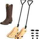 pestor Unisex Pair of Professional Boot Stretcher Widener Shoe Stretcher,Wooden Cowboy Boots Tree for Wide Feet Women Men (L: ( Men:9-13 | Women:9.5-12 ))