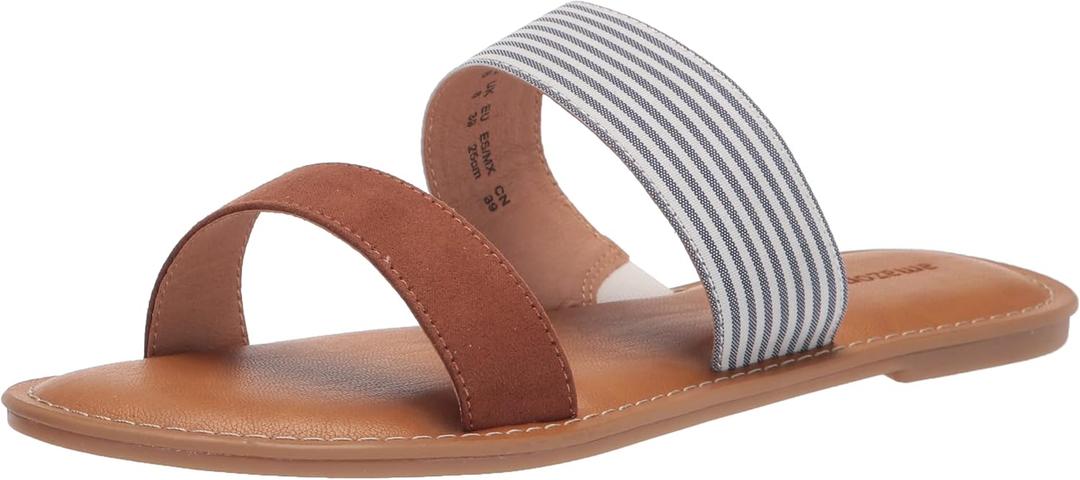 Womens Two Band Slip On Open Toe Sandal (9.5, Light Blue)