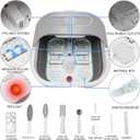 UNIFULL Collapsible Foot Spa Bath with Heat and Massage Rollers, Bubble, Foot Pedicure Kit, Temperature Control, Red Light, Pedicure Foot Spa, Foot Bath