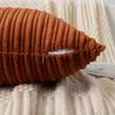 UGASA 14x20 Inch Pillow Cover Pack of 1 Soft Boho Stripe Corduroy Long Rectangle Lumbar Cushion Case Farmhouse Decorative Throw Pilowcase for Bed, Couch, Sofa, Bedroom, Living Room, Burnt Orange