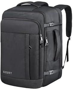 55L Carry On Backpack, Extra Large Travel Backpack for Men & Women, Expandable 60L Big Capacity Bag For Airplanes, Travel Gifts for Men Women, Fits 18.4 Inch Laptop, Luggage Suitcase Daypack, Black