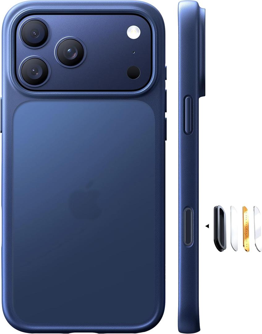 TORRAS Shockproof for iPhone 17 Pro Max Case with Camera Control Button, [12FT Military Grade Drop Protection] Enhanced Grip & Soft Touch Translucent Slim 17 Pro Max Case [3 colors Buttons], Deep Blue