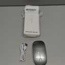 Wireless Mouse for MacBook Air iPad Pro Mac PC, Slim Bluetooth Rechargeable Computer Mice, 2 Mode Bluetooth 5.2/3.0 & 2.4G USB Type-C Receiver Optical Jiggler Mouse for Keep Computer Awake Grey