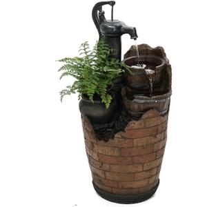 Glenville Water Pump Cascading Water Fountain 14.6"L x 14.6"W x 30.3"H