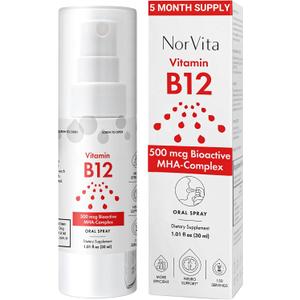 2 x Vitamin B12 Spray 500 mcg (150 Servings) - Quick Absorption MHA Complex (Methylcobalamin, Hydroxycobalamin, Adenosylcobalamin) - Vegan, Non-GMO, Liquid B12 Supplement