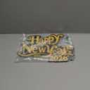 Happy New Year 2026 Black and Gold Wooden Hanging Sign Decorations, 2026 Happy New Year Front Door and Porch Wall Hanger Party Decorations