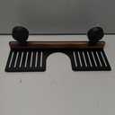 Over Sink Shelf with Walnut, 15.7" Tool-Free Organizer, Strong Suction Cup Rack with Easy Drainage for Kitchen & Bathroom