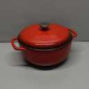 Lodge 6 Quart Enameled Cast Iron Dutch Oven with Lid  Dual Handles  Oven Safe up to 500 F or on Stovetop - Use to Marinate, Cook, Bake, Refrigerate and Serve  Island Spice Red