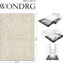 8x10 Beige Washable Area Rug for Living Room Bedroom Neutral Soft Floral Non Slip Large Throw Rug Lightweight Vintage Low Pile Distressed Carpet Office Playroom Dining Room Home Decor