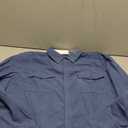 COOFANDY Men's Button Down Waffle Shirt Jacket Casual Long Sleeve Shacket Lightweight Overshirts with Flap Pockets (XX-Large, Denim Blue)