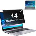 ZOEGAA 14 Inch Laptop Privacy Screen Filter, for 16:10 Widescreen Monitors -Dell HP Acer Samsung Lenovo ASUS Toshiba, Removable Privacy Screen Anti-Peeping, Anti Blue Light Blocking and Anti Glare