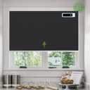 Persianas motorizadas con control remoto, persianas automticas opacas de enfriamiento con panel solar, persianas inteligentes inalmbricas para ventanas, persianas elctricas personalizadas, (Rc-negro-recargable)