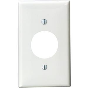 Leviton 1-Gang Single 1.406-Inch Hole Device Receptacle Wallplate, 80704-W, White