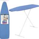Full Size Ironing Board with Cover & Pad  Made in USA by Seymour Home Products Adjustable Steel T-Legs, 35" High Perforated Top for Steam Durable Iron Board for Home, Laundry Room (Dark Blue)