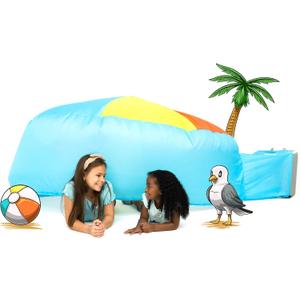 The Original Patented AirFort - Build A Fort in 30 Seconds, Inflatable Fort for Kids, Play Tent for 3-14 Years, A Playhouse Where Imagination Runs Wild, Fan not Included (Beach Ball Blue)
