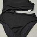 Women's One Piece Ribbed Swimsuit One Shoulder Cutout Swimwear Sexy Bathing Suit Black, XL