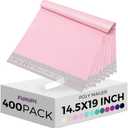 Fuxury Poly Mailers 14.5x19 Inch 400 Pack, Self Seal Large Shipping Bags for Clothes, Waterproof Mailing Envelopes, Tear-Resistant Packaging Bags for Small Business,Light Pink
